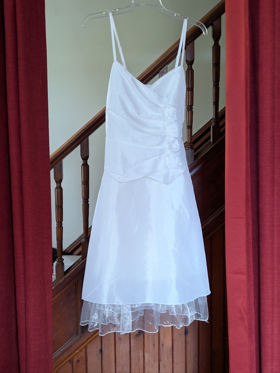 Angel Fashions Dresses & Skirts - White Spaghetti-Strap Cocktail Dress NWT